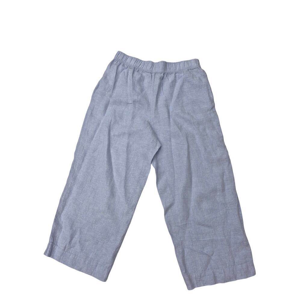 Tahari Cropped Wide Leg Pants 100% Linen Ice Blue Women XL EUC - Picture 2 of 5